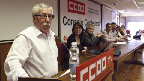 El secretario general de CCOO, Ignacio Fernández Toxo, durante su intervención en la reunión extraordinaria del Consejo Confederal del sindicato. EFE/Fernando Alvarado El secretario general de CCOO, Ignacio Fernández Toxo, durante su intervención en la reunión extraordinaria del Consejo Confederal del sindicato. EFE/Fernando Alvarado