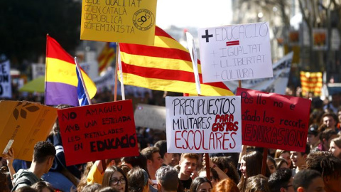 La manifestación de esta tarde en Barcelona / EFE La manifestación de esta tarde en Barcelona / EFE
