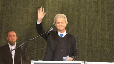 Geert Wilders pronuncia un discurso en un acto del movimiento alemán Pegida en abril de 2015./ METROPOLICO.ORG Geert Wilders pronuncia un discurso en un acto del movimiento alemán Pegida en abril de 2015./ METROPOLICO.ORG