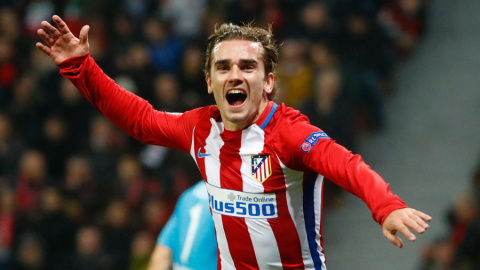 Griezmann celebra un gol al Bayern Leverkusen. Reuters / Wolfgang Rattay