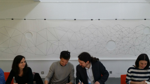 Íñigo Errejón y Pablo Iglesias durante la reunión del Rumbo 2020.EUROPA PRESS Íñigo Errejón y Pablo Iglesias durante la reunión del Rumbo 2020.EUROPA PRESS