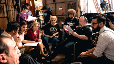 Álex de la Iglesia con los actores Álex de la Iglesia con los actores