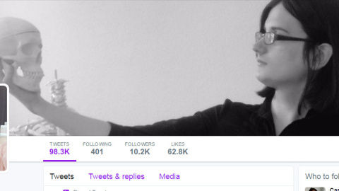 Perfil de Cassandra Vera en la red social Twitter Perfil de Cassandra Vera en la red social Twitter