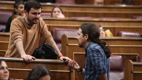 Foto de archivo de Alberto Garzón y Pablo Iglesias en el hemiciclo / EUROPA PRESS Foto de archivo de Alberto Garzón y Pablo Iglesias en el hemiciclo / EUROPA PRESS