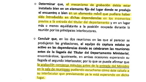 Informe de la Policia Judicial a la Comisión de Investigación: descripción de la ubicación y posible introducción del mecanismo de grabación en el despacho del ministro del Interior. Informe de la Policia Judicial a la Comisión de Investigación: descripción de la ubicación y posible introducción del mecanismo de grabación en el despacho del ministro del Interior.