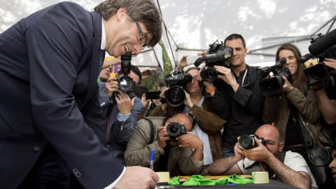 El president de la Generalitat, Carles Puigdemont, avui a Barcelona. EFE / Marta Pérez