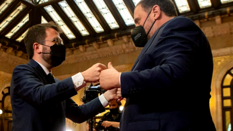 Aragonès i Junqueras al Parlament