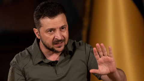 El presidente de Ucrania, Volodímir Zelenski, durante una entrevista con Reuters, en medio del ataque de Rusia a Ucrania. -REUTERS El presidente de Ucrania, Volodímir Zelenski, durante una entrevista con Reuters, en medio del ataque de Rusia a Ucrania. -REUTERS