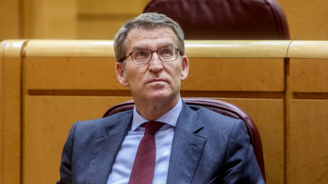 El líder del Partido Popular, Alberto Núñez Feijóo, durante una sesión plenaria de control en el Senado, a 7 de febrero de 2023, en Madrid (España). Foto: Ricardo Rubio / Europa Press El líder del Partido Popular, Alberto Núñez Feijóo, durante una sesión plenaria de control en el Senado, a 7 de febrero de 2023, en Madrid (España). Foto: Ricardo Rubio / Europa Press