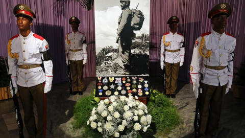 Vista del altar en homenaje al fallecido líder cubano Fidel Castro en la Plaza de la Revolución de La Habana (Cuba). EFE