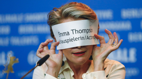 La actriz Emma Thompson asiste a una rueda de prensa para promover la película "Solo en Berlín" en el 66º Festival Internacional de Cine Berlinale en Berlín, Alemania, 15 de febrero de 2016. REUTERS / Hannibal Hanschke