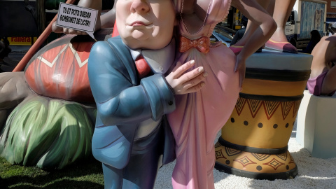 La figura del presidente estadounidense Donald Trump inmortalizada durante las fallas. REUTERS/Heino Kalis