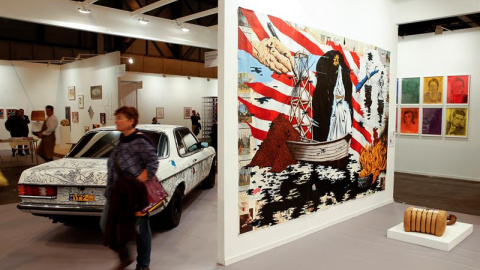 Estand de la galería Beta Pictoris, de Alabama (EEUU), dentro de la Feria Internacional de Arte Contemporáneo, ARCO 2016. EFE/Juan Carlos Hidalgo