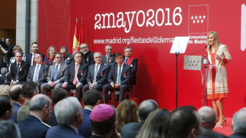 El acto institucional del 2 de mayo en la sede de la Comunidad de Madrid el año pasado. El acto institucional del 2 de mayo en la sede de la Comunidad de Madrid el año pasado.