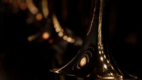 Detalle de un instrumento de banda militar en el cierre de la cuarta sesión de la 12 edición del Congreso del Partido Nacional del Pueblo Chino en el Gran Salón del Pueblo en Pekín. EFE/WU HONG