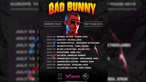 Bad Bunny vuelve a Europa tras arrasar por América Bad Bunny vuelve a Europa tras arrasar por América