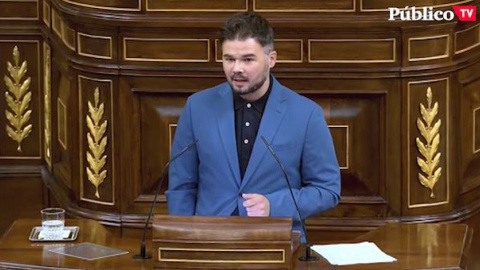 Rufián, a Sánchez, sobre el referéndum: "También dijo que no habría indultos, denos tiempo" Rufián, a Sánchez, sobre el referéndum: "También dijo que no habría indultos, denos tiempo"