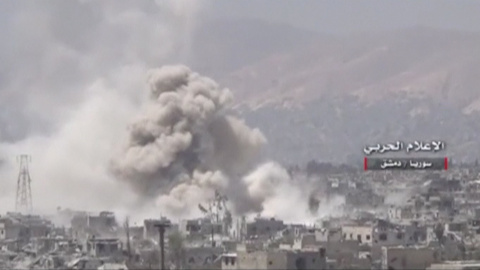 Explosión en el centro de Damasco provocado por el ejército sirio./REUTERS