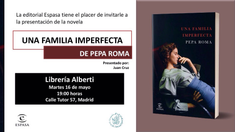Presentación en Madrid de la última novela de Pepa Roma, 'Una familia imperfecta'