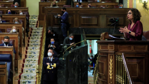 03/11/2021.- La ministra de Hacienda, María Jesús Montero, durante el debate de totalidad del Proyecto de Ley de Presupuestos Generales del Estado para el año 2022, este miércoles en el Congreso. EFE/ Fernando Alvarado 03/11/2021.- La ministra de Hacienda, María Jesús Montero, durante el debate de totalidad del Proyecto de Ley de Presupuestos Generales del Estado para el año 2022, este miércoles en el Congreso. EFE/ Fernando Alvarado