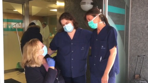 Una paciente en Zaragoza que estaba en UCI recibe finalmente el alta Una paciente en Zaragoza que estaba en UCI recibe finalmente el alta