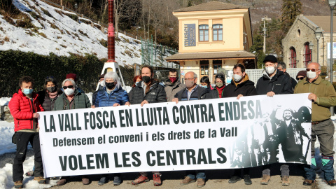 15/01/2022 - Una protesta de veïns de la Vall Fosca contra Endesa del passat gener. 15/01/2022 - Una protesta de veïns de la Vall Fosca contra Endesa del passat gener.