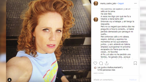 María Castro abre su corazón en Instagram María Castro abre su corazón en Instagram
