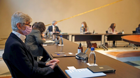 El conseller de Salud, Josep María Argimón, durante la reunión semanal del Govern. El conseller de Salud, Josep María Argimón, durante la reunión semanal del Govern.