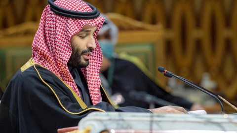 14/12/2021 El príncipe heredero de Arabia Saudita, Mohammed bin Salman, habla durante la Cumbre del Golfo en Riad 14/12/2021 El príncipe heredero de Arabia Saudita, Mohammed bin Salman, habla durante la Cumbre del Golfo en Riad