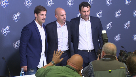 Comparecencia de Rubiales junto a Molina y Robert Moreno Comparecencia de Rubiales junto a Molina y Robert Moreno