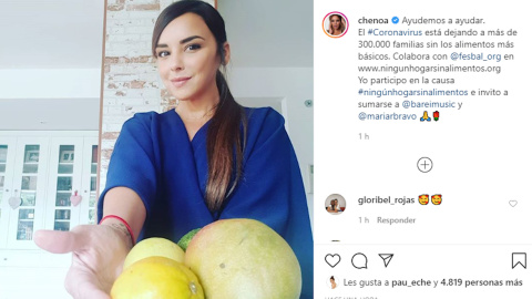 Chenoa pide ayuda para "las 300.000 familias sin alimentos básicos" Chenoa pide ayuda para "las 300.000 familias sin alimentos básicos"