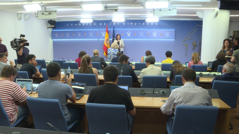 Adriana Lastra en rueda de prensa Adriana Lastra en rueda de prensa