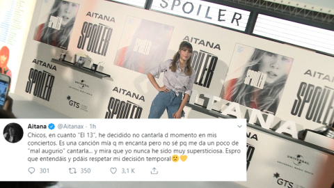 Aitana veta (momentánemente) una canción de 'Spoiler' Aitana veta (momentánemente) una canción de 'Spoiler'