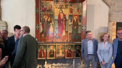 Torra presenta un retablo gótico cedido al Museu de Lleida Torra presenta un retablo gótico cedido al Museu de Lleida