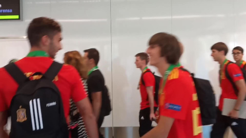 La selección Sub-19 de fútbol llega a Madrid La selección Sub-19 de fútbol llega a Madrid