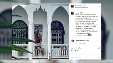 Lara Álvarez se despide de sus vacaciones en Marrakech Lara Álvarez se despide de sus vacaciones en Marrakech