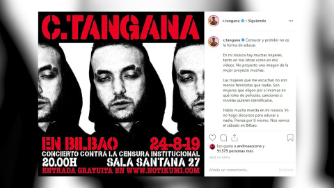 C. Tangana actuará gratis este sábado en Bilbao C. Tangana actuará gratis este sábado en Bilbao
