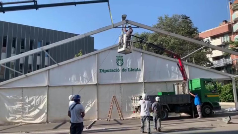El CUAP Prat de la Riba (Lleida) se amplía con una carpa por el coronavirus El CUAP Prat de la Riba (Lleida) se amplía con una carpa por el coronavirus