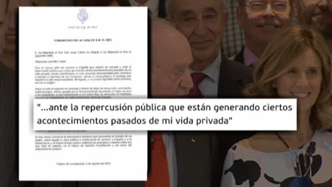 El rey emérito no dice en su comunicado en qué país va a fijar su residencia El rey emérito no dice en su comunicado en qué país va a fijar su residencia