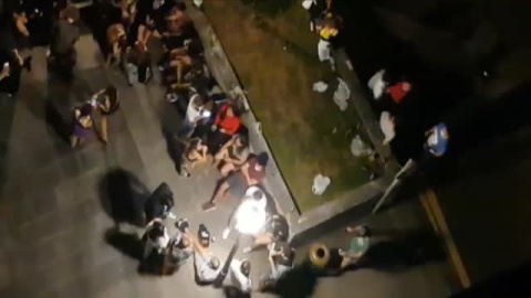 Desalojado un botellón en Bilbao Desalojado un botellón en Bilbao