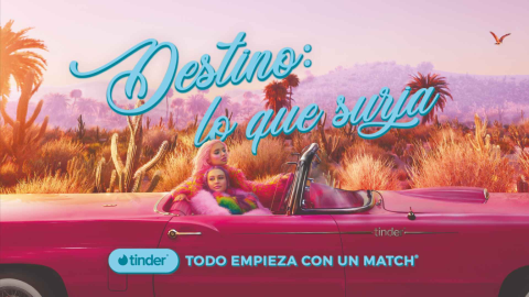 Cartel de la campaña de Tinder “Todo empieza con un match". Foto: Tinder Cartel de la campaña de Tinder “Todo empieza con un match". Foto: Tinder