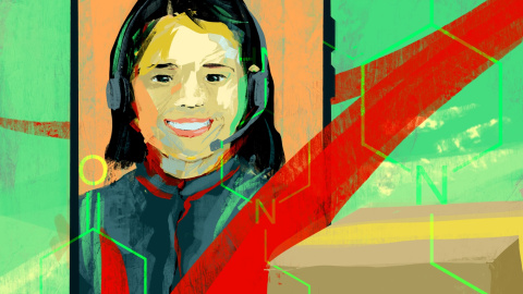 15/11/2024 Ilustración de una supuesta vendedora en la darknet de químicos para producir drogas. 15/11/2024 Ilustración de una supuesta vendedora en la darknet de químicos para producir drogas.