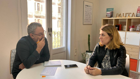 La candidata de Foc Nou a la presidència d'ERC, Helena Solà, durant l'entrevista. La candidata de Foc Nou a la presidència d'ERC, Helena Solà, durant l'entrevista.