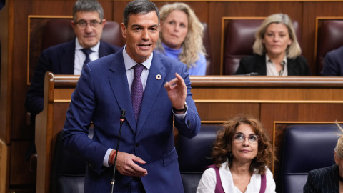El presidente del Gobierno, Pedro Sánchez, durante una de sus intervenciones este miércoles en el Congreso. El presidente del Gobierno, Pedro Sánchez, durante una de sus intervenciones este miércoles en el Congreso.