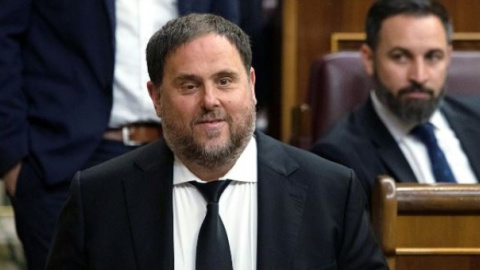 Junqueras durant la primera sessió del Congrés després de les Eleccions Generals. REUTERS