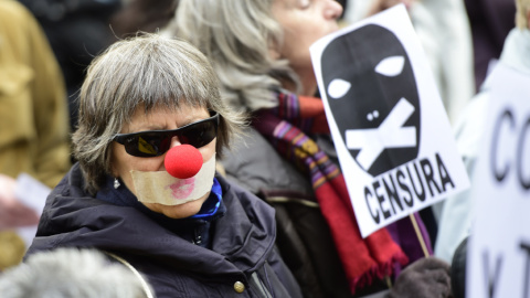 Imagen de archivo de una protesta contra la 'ley Mordaza' en Madrid. - AFP