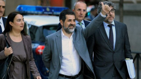 El presidente de la Asamblea Nacional Catalana (ANC), Jordi Sánchez, antes de una comparecencia ante la Audiencia Nacional. EFE