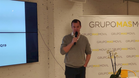 El consejero delegado de MásMóvil, Meinrad Spenger, en la presentación de los resultados de 2019. E.P.