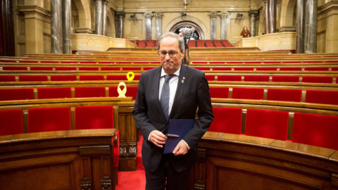 Quim Torra, en el Parlament de Catalunya. (QUIQUE GARCÍA | EFE)