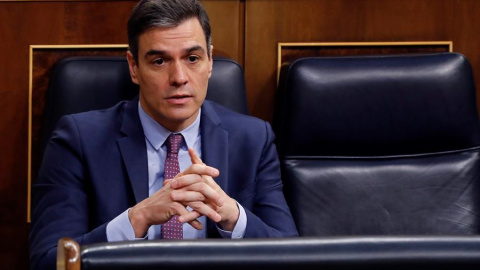 15/04/2020.- El presidente del Gobierno, Pedro Sánchez, en el Congreso. / EFE - BALLESTEROS